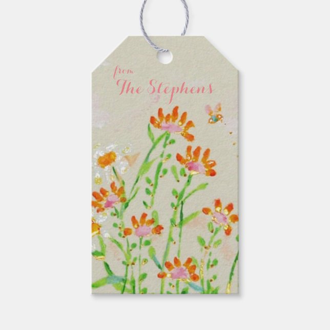 Étiquette cadeau Fleur (Devant)