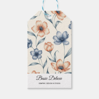 Étiquette cadeau Fleurs Aquarelle Vintage