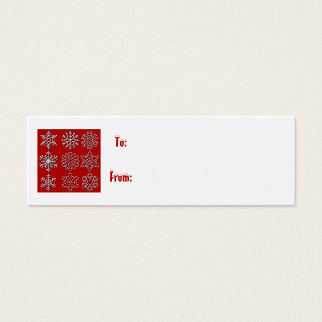 Étiquette cadeau flocons d'argent (Devant)