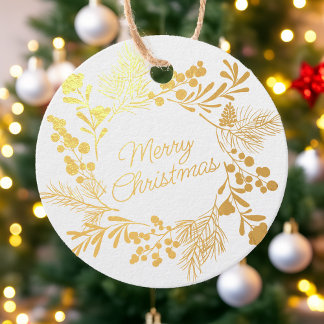 Étiquette-cadeau Foil Wreath Christmas Tag – Personalized Gift