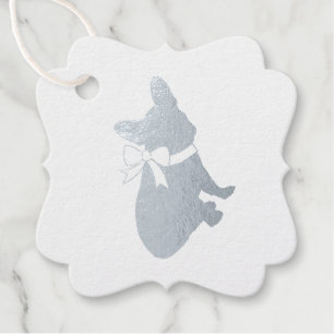 Étiquette-cadeau Français Baby shower Bulldog Français Frenchie Blu