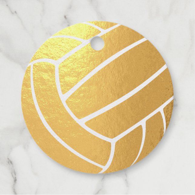 Étiquette-cadeau girly volleyball thank you gold (Devant)