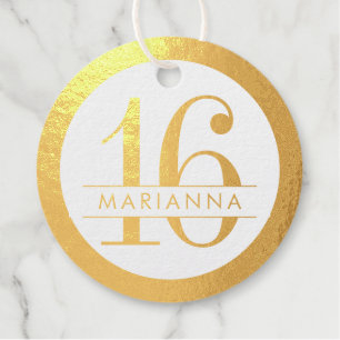 Étiquette-cadeau Gold Sweet personnalisé 16 Anniversaire