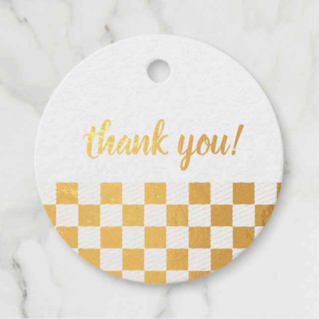 Étiquette-cadeau Golden Ichimatsu “Thank You”  (Devant)