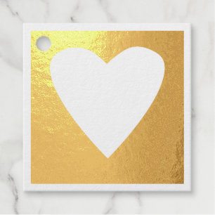 Étiquette-cadeau Golden Love Heart frame Favoriser les balises