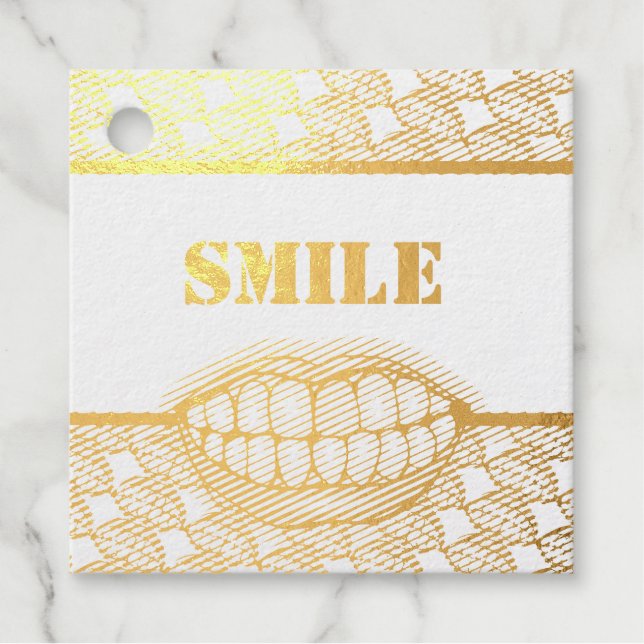 Étiquette-cadeau Golden Tooth Smile (Devant)