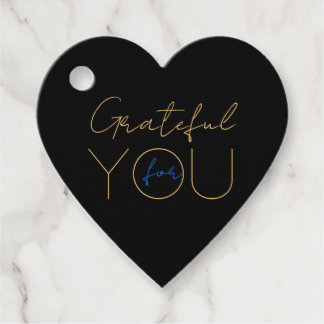 💖 étiquette cadeau "Grateful for You" | Noir mode