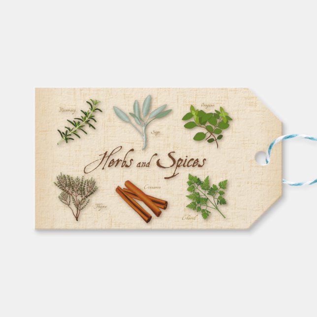Étiquette cadeau Herbes et épices (Devant (Horizontal))