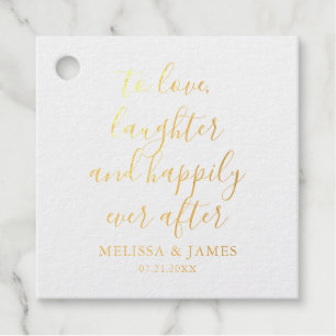 Étiquette-cadeau Heureux Jamais après la photo Mariage moderne