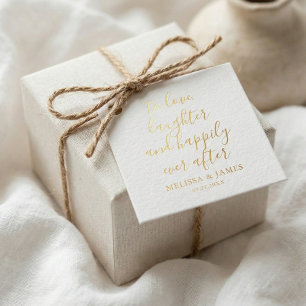 Étiquette-cadeau Heureux Jamais après la photo Mariage moderne