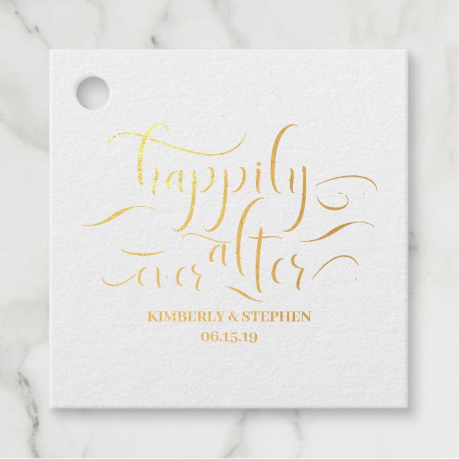 Étiquette-cadeau Heureux toujours après Mariage (Devant)