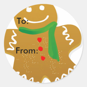 Étiquette-cadeau Homme Gingerbread Stickers