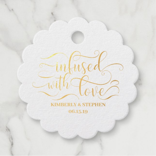 Étiquette-cadeau Infusé Avec Mariage Amoureux (Devant)