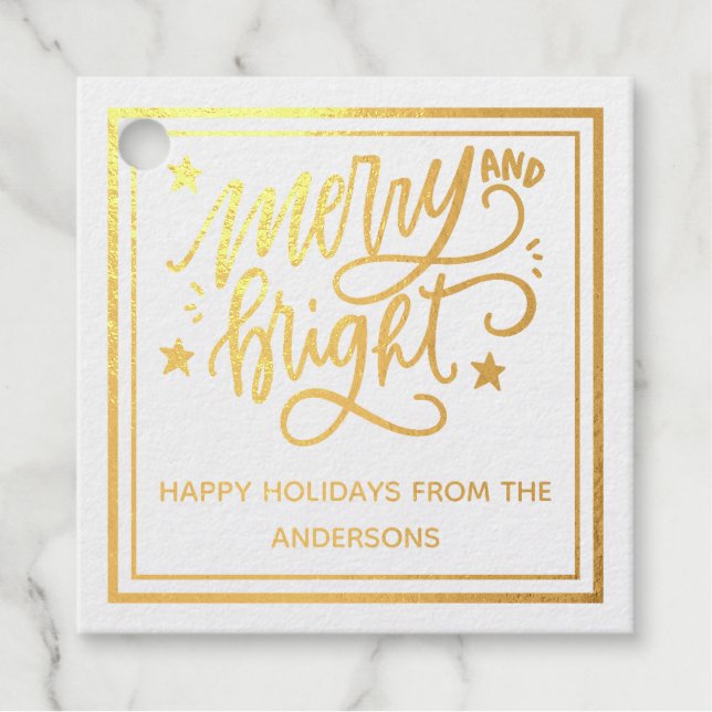Étiquette-cadeau Joyeux Et Lumineux Noël (Devant)