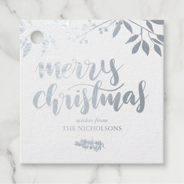 Étiquette-cadeau Joyeux Noël Élégant Script moderne | Berry (Devant)