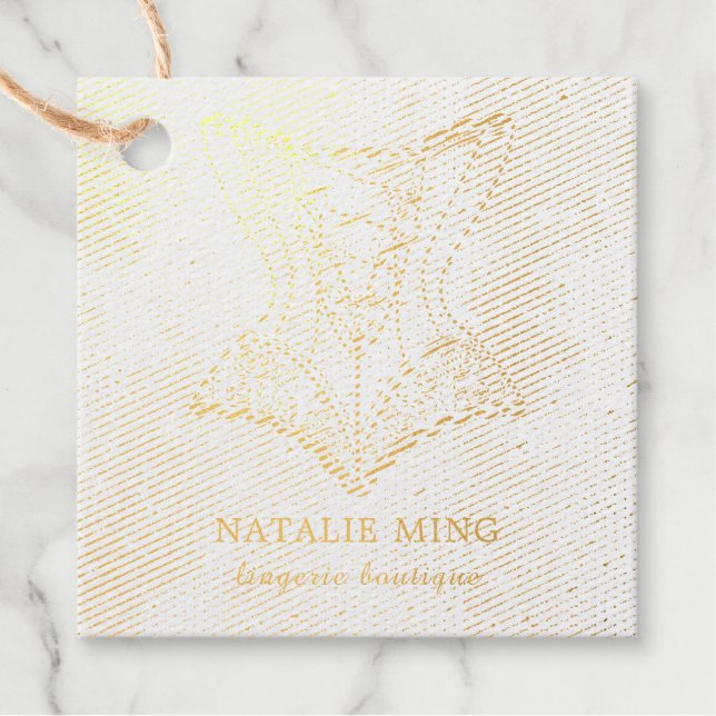 Étiquette-cadeau Lace Lingerie Boutique Logo (Devant)