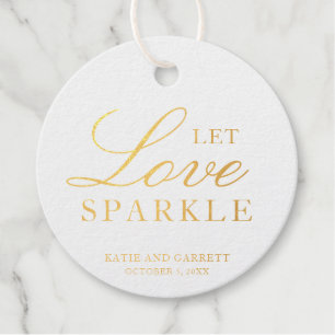 Étiquette-cadeau Laissez l'amour scintiller élégant papier d'alumin