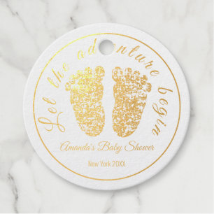 Étiquette-cadeau Laissez L'Aventure Commencer Le Baby shower De Pie