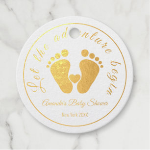 Étiquette-cadeau Laissez L'Aventure Commencer Le Baby shower Des Pi