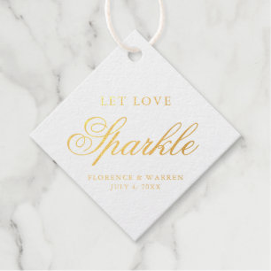 Étiquette-cadeau Laissez Love Sparkle Elegant Mariage Gold Foil