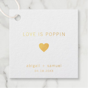 Étiquette-cadeau L'amour éclate Mariage Moderne à Feuille d'Or