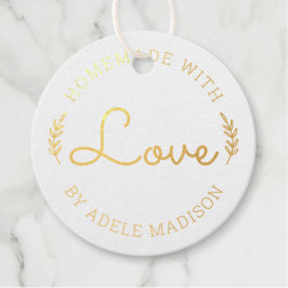 Étiquette-cadeau Laurel Feuilles faits main avec amour