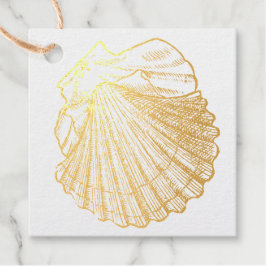 Étiquette-cadeau Les coquillages d'or simples favorisent