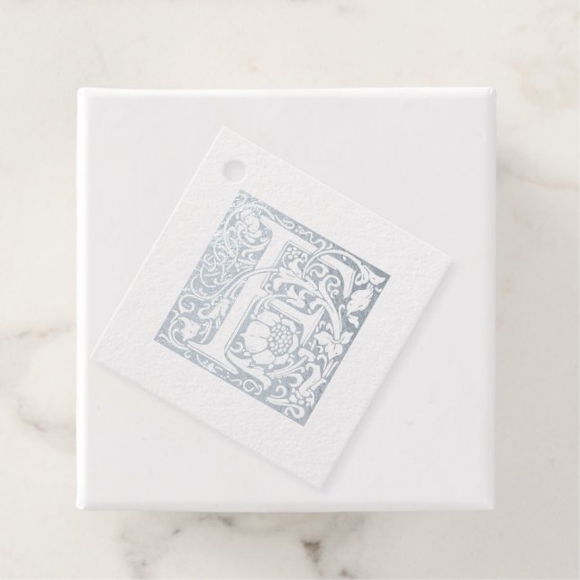 Étiquette-cadeau Lettre illuminée F Monogramme Anniversaire Argent (Avec boite)