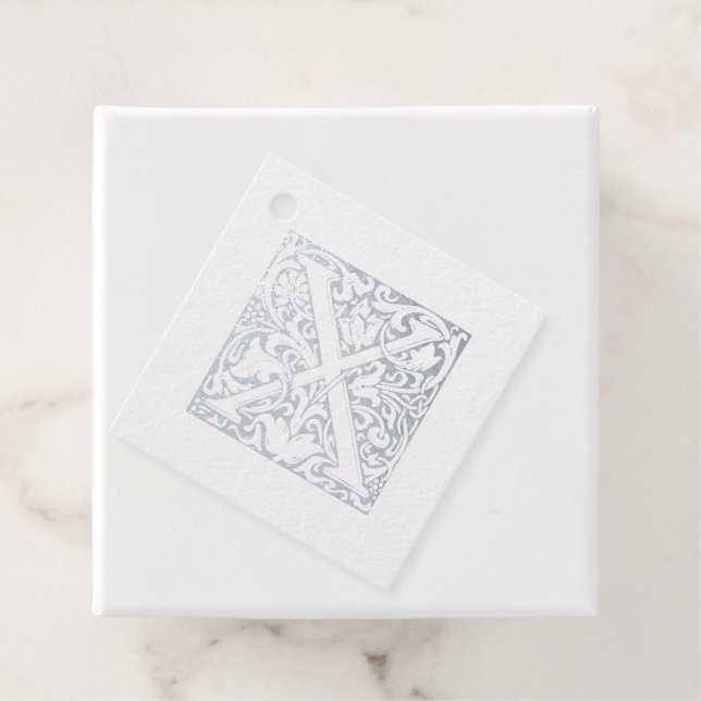 Étiquette-cadeau Lettre illuminée X Monogramme de l'anniversaire de (Avec boite)