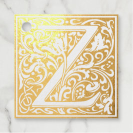 Étiquette-cadeau LETTRE M Carré M Alphabet Floral