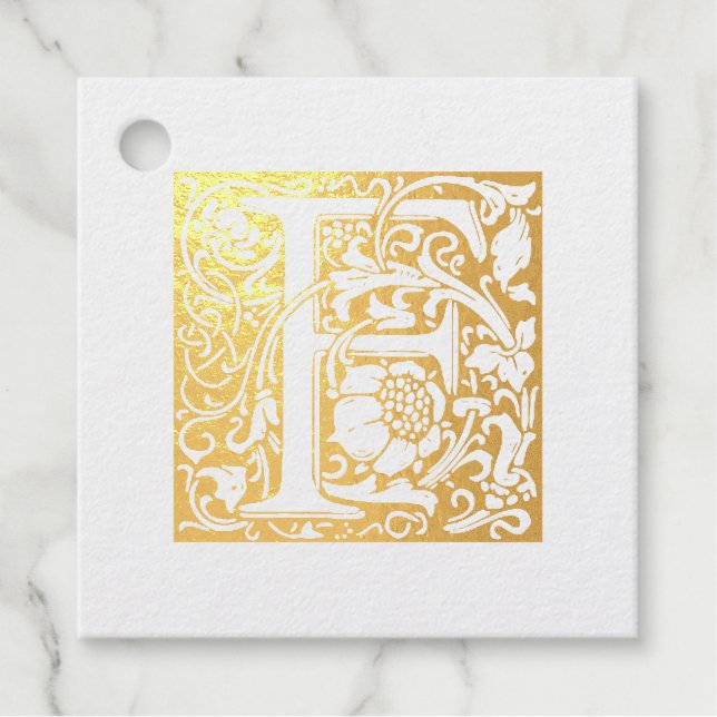 Étiquette-cadeau Lettre mariage E Monogramme (Devant)