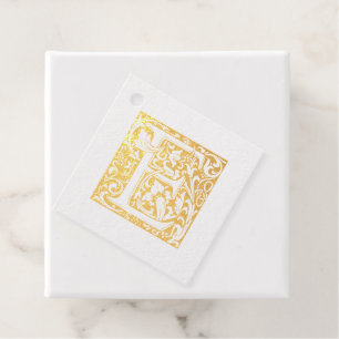 Étiquette-cadeau Lettre mariage E Monogramme
