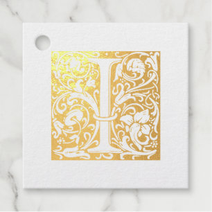 Étiquette-cadeau Lettre mariage I Monogramme illuminée