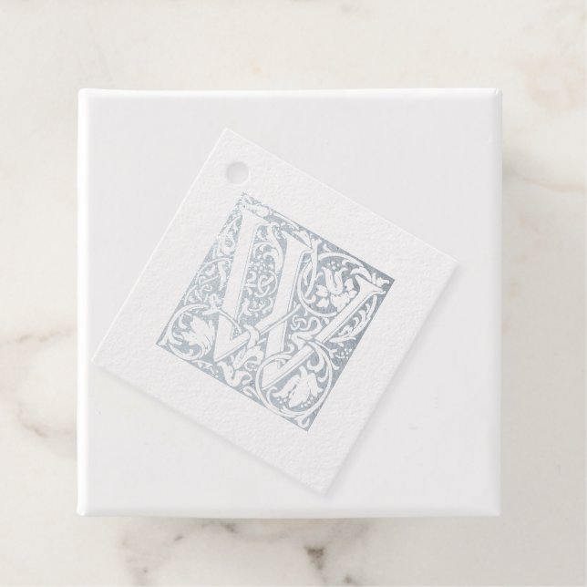ÉTIQUETTE-CADEAU LETTRE W ÉCLAIRÉE D'ARGENT ANNUAIRE (Avec boite)