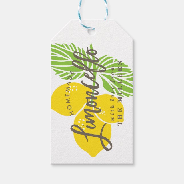 Étiquette cadeau Limoncello, fait maison (Devant)