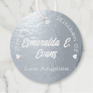 Étiquette-cadeau Logo de luxe Photo Coeurs Modèle Effet Argent