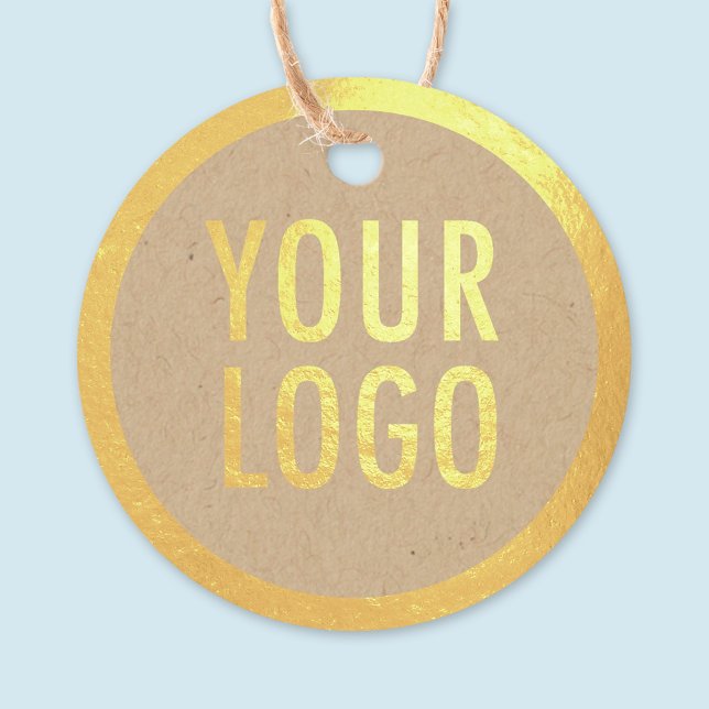 Étiquette-cadeau Logo Kraft Round Gold Foil Mots clés ou prix (MISOOK Kraft Round Gold Foil Hang Tag with Logo)