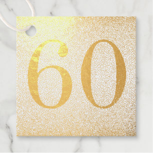 Étiquette-cadeau Luxe personnalisé 60e anniversaire Floral Pink Gol