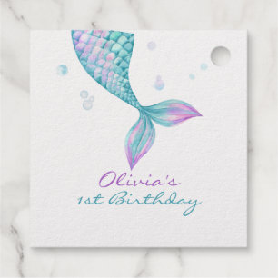 Étiquette-cadeau Marée de sirènes sous la mer Anniversaire