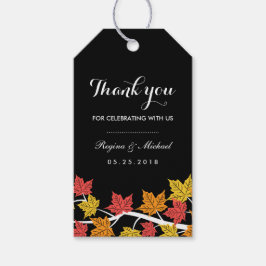 Étiquette cadeau Mariage Brown Feuille d'érable