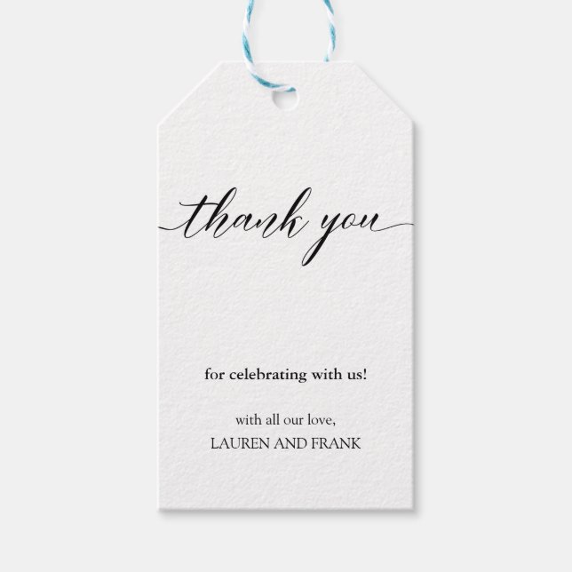 Étiquette cadeau Mariage classique moderne Script  (Devant)