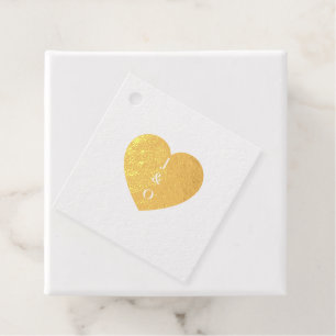 Étiquette-cadeau Mariage de monogramme Couple Coeur personnalisé