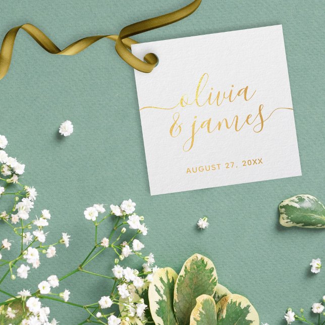 Étiquette-cadeau Mariage de script de calligraphie (Créateur téléchargé)