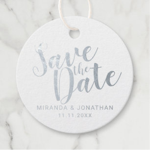 Étiquette-cadeau Mariage de script moderne Enregistrer la date Arge