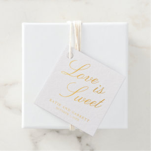Étiquette-cadeau Mariage Élégant Amour Est Doux