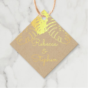 Étiquette-cadeau Mariage Feuilles Tropicales de Monstera FEUILLE D'