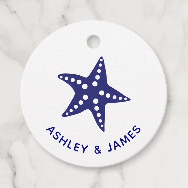 Étiquette cadeau Mariage Starfish pour les mariage (Devant)