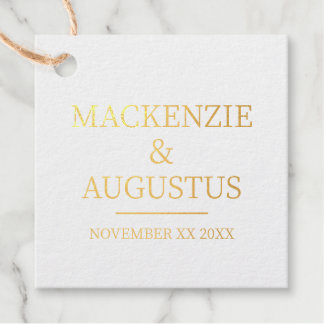 Étiquette-cadeau Mariés Romantique Or Mariage