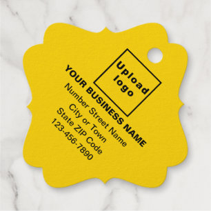 Étiquette-cadeau Marque commerciale jaune sur le Carré fantaisie