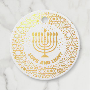 Étiquette-cadeau Menorah Hannukah